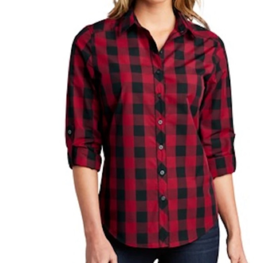BANANA REPUBLIC WOMAN BOYFRIEND PLAID FLANNEL SHIRT | XXS Pettite